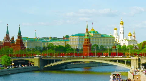 View of  Kremlin and river in  city of Moscow Stockbeeldmateriaal 50202122