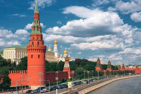 View of the Kremlin from the bridge Foto stock