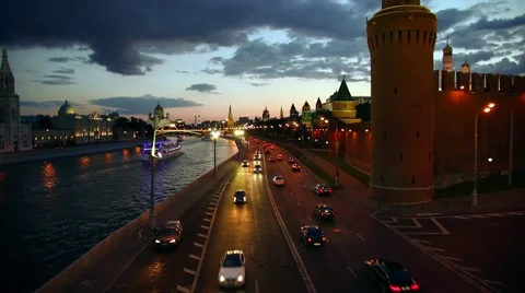 View On Kremlin Wall And Towers Stock Footage 40958280