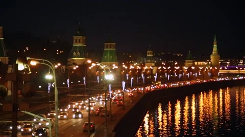 View On Kremlin Wall And Towers Stock Footage 47605575