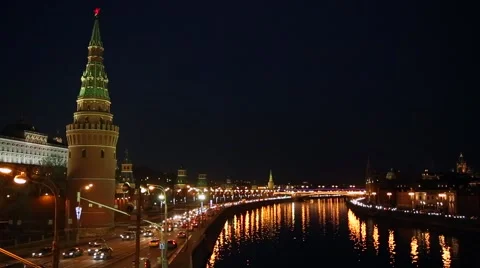 View On Kremlin Wall And Towers Stock Footage 47605584