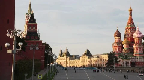 View On Kremlin Wall And Towers Stock Footage 58279536