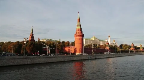 View On Kremlin Wall And Towers Stock Footage 58279538