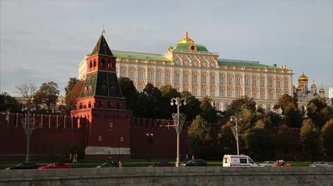 View On Kremlin Wall And Towers Stock Footage 58279540