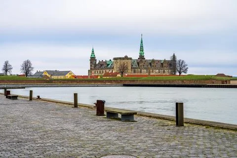 A view to Kronborg Castle in winter Stock Photos