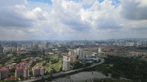 View of Kuala Lumpur City Centre from National Stadium Stock Footage 148425747