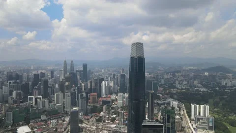View of Kuala Lumpur City Centre and one of the landmarks in Kuala Lumpur Stock Footage 148496757