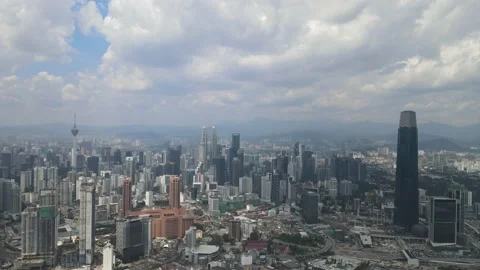 View of Kuala Lumpur City Centre with other building landmarks in this city Stock Footage 148497798