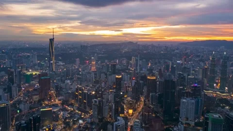 View of kuala lumpur city during sunset Stock Footage 283169920