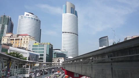 View of Kuala Lumpur city from the train station Stock Footage 66419487
