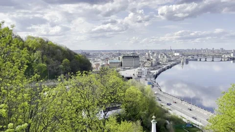 View of Kyiv and the Dnipro River. Ukraine Stock Footage 239541552