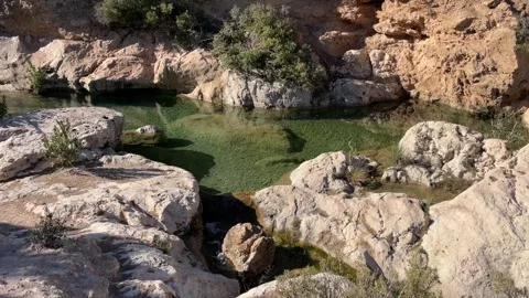 View on the La Cueva Turche de Buñol  pools near Valencia Stock Footage 257800028