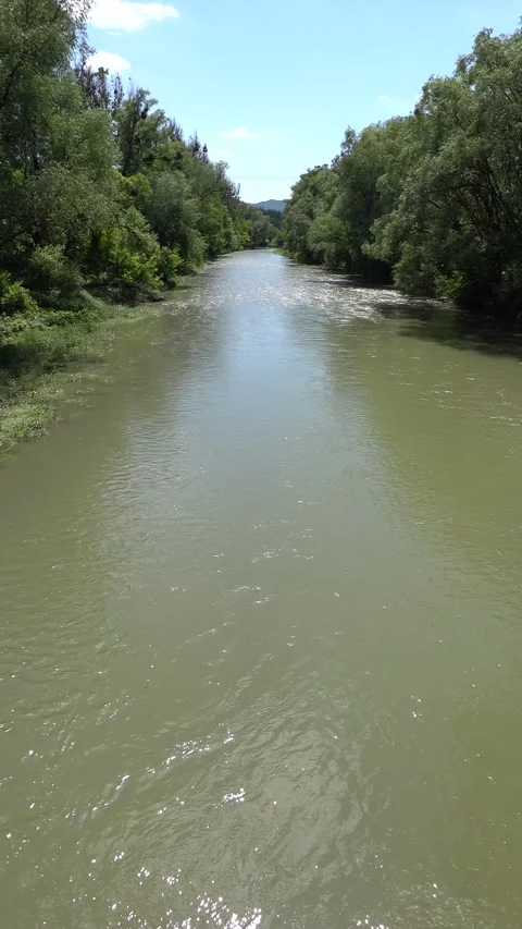 View of the Laborec river, Slovakia Stock Footage 310209702