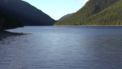View of Lac Matane in Quebec Stock Footage 143156366