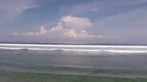 View of Lackey Beach with Beautiful Wave and Sky in Sumbawa Indonesia Stock Footage 118685872
