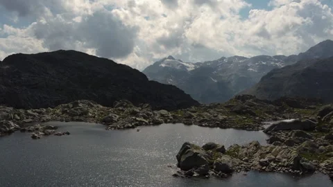 View of Lago Azzurro with Pizzo Ferrè in the background Stock Footage 319219601