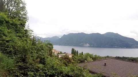 View of the Lago Maggiore from the top Stock Footage 83556448