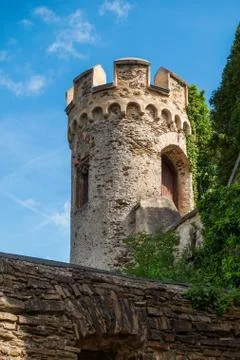 View of the Lahneck castle Stock-Fotos