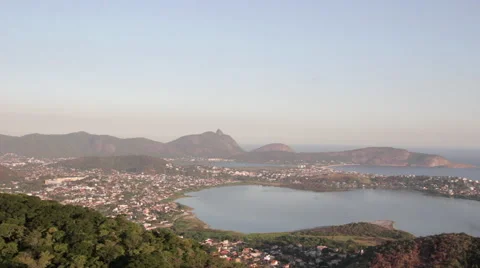 View of lake and beach Stock Footage 59514144