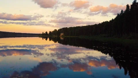 View of lake and landscape Stock Footage 94546304