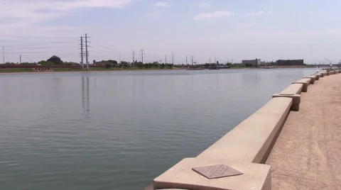 View of the lake and path. Video stock 53231910