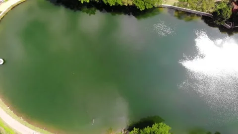 View of the Lake and the reflection of the Sun Rays. Sukabumi, Indonesia Stock Footage 245959486