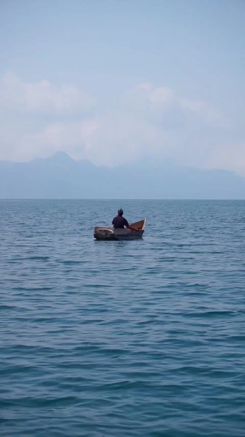 View of lake Atitlan in Guatemala Stock Footage 280996748