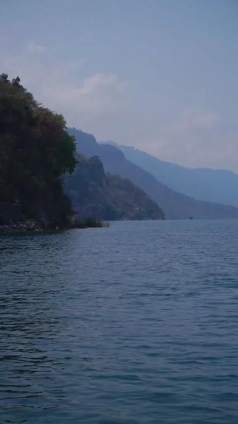 View of lake Atitlan in Guatemala Stock Footage 280996766