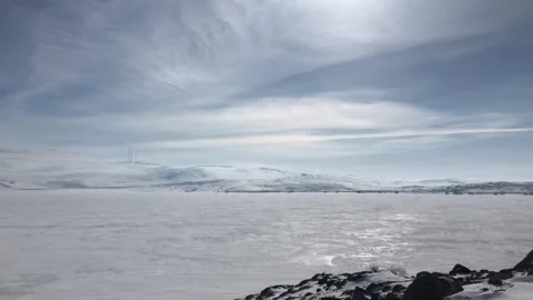 View of Lake Cildir and Mount Ararat (5) Stock Footage 291531129