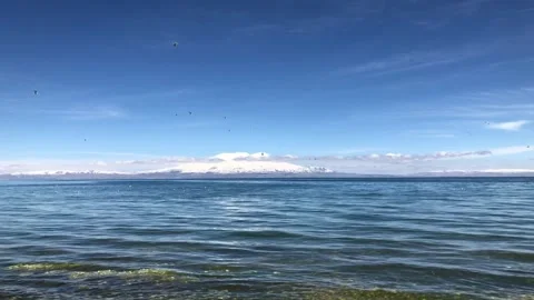 View of Lake Cildir and Mount Ararat (24) Stock Footage 291532154