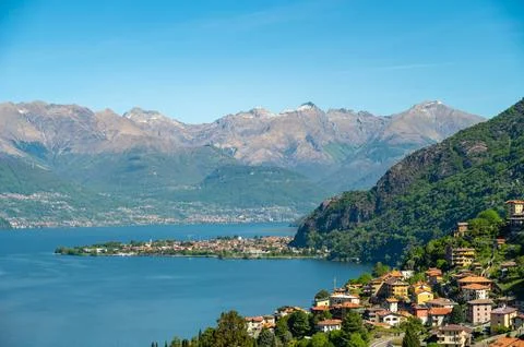 View of Lake Como, looking north. Stock Photos