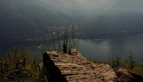 View of Lake Como from Monte Comana on the Sentiero delle Espres Stock Photos