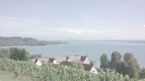 View of Lake Constance from monastery Birnau (pan right) - Ursa Mini Pro - 4,6K 動画素材 78997671