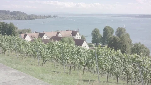 View of Lake Constance from monastery Birnau (pan right) - Ursa Mini Pro - 4,6K 動画素材 79005594