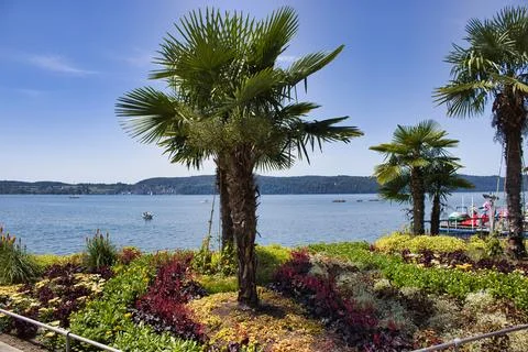 A view of Lake Constance from Überlingen Stock Photos