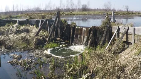 View Of The Lake Dam Stock Footage 74855175