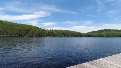 View of the lake from dock in Algonquin Park Canada Stock Footage 277453162