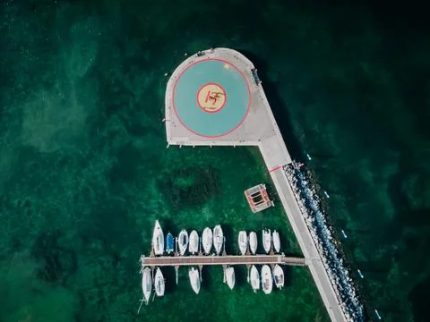View on the lake from the drone Stock Photos