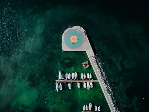 View on the lake from the drone Stock Photos