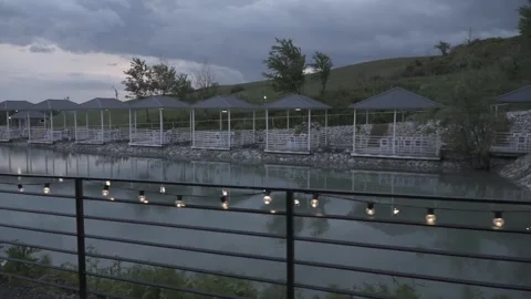View of lake in the evening Vidéo 344467827