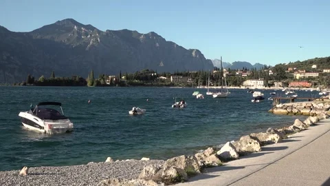 View of Lake Garda from the eastern shore Stock Footage 131835227
