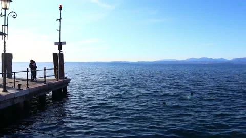 View of Lake Garda, Italy Stock Footage 145526937