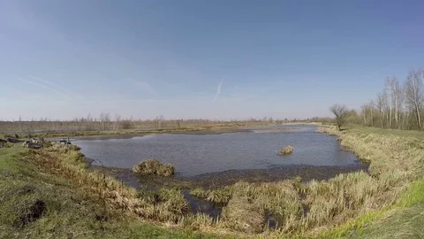 View Of The Lake In Good Weather Stock Footage 74854599