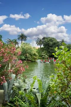 View of the lake inside of the park de la ciutadela in barcelona spain Stock Photos