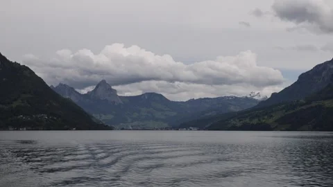 View of Lake Lucerne and mountains, Switzerland. Stock-Footage 343670765