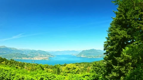 View of Lake Maggiore from Mottarone Stock Footage 245930542
