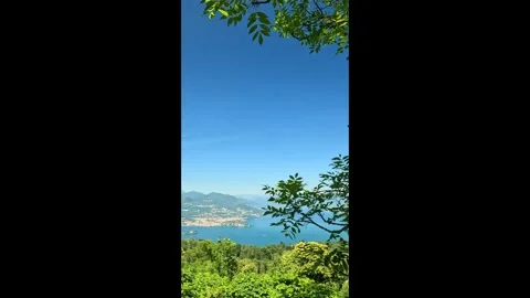 View of Lake Maggiore seen from Mount Mottarone Video stock 277520410