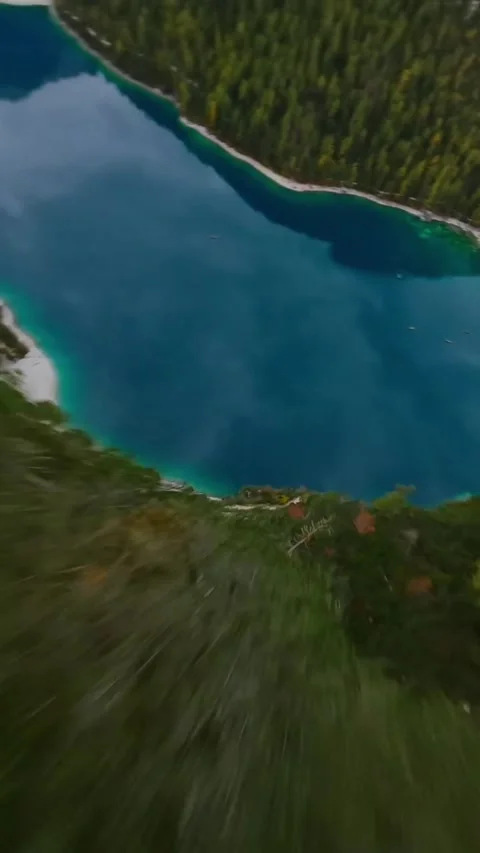 View of the lake in the mountains Stock Footage 273075005