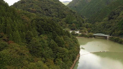 View Of  Lake Okutama Stock Footage 96067416