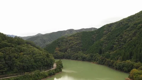 View Of  Lake Okutama Stock Footage 96068015